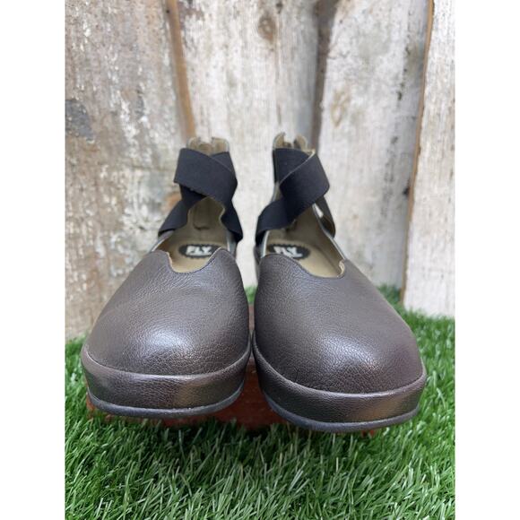 FLY London Bane Brown Copper Leather Platform Ballet Shoes EU38 US Women's 7.5-8 - Picture 4 of 9